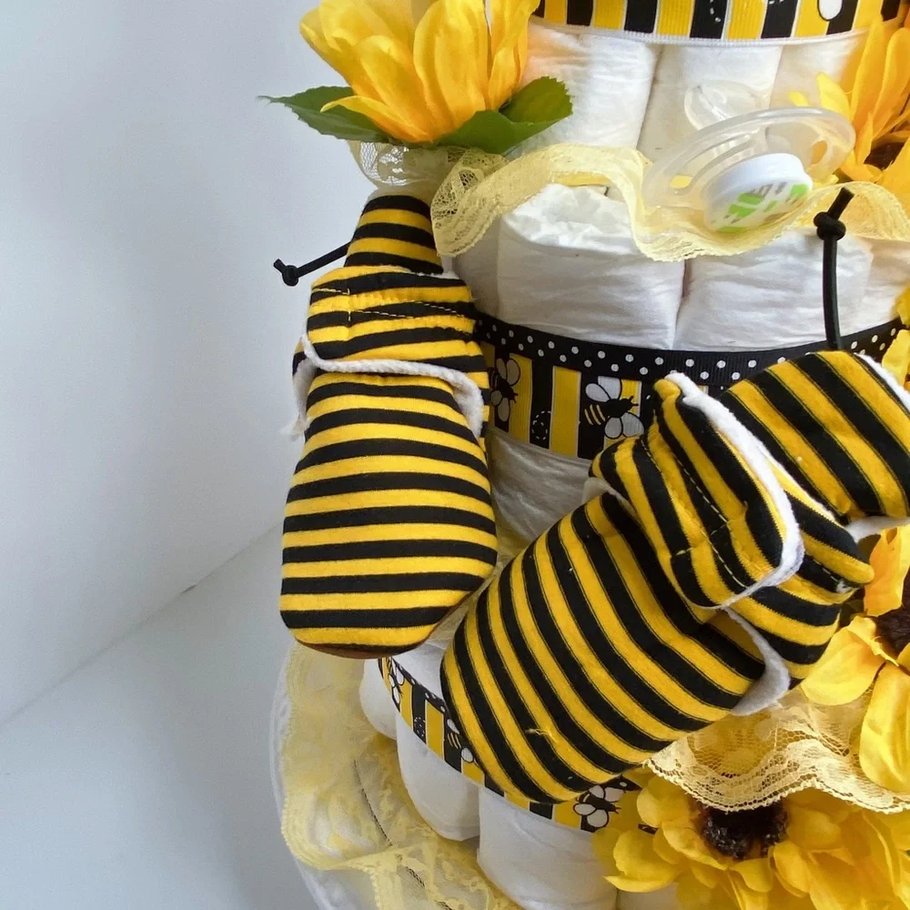 Bumblebee Sunflowers Diaper Cake